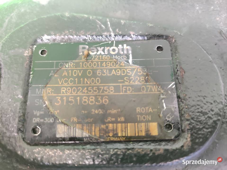Pompa hydrauliczna ALA10VO63LA9DS53L Rexroth Pozostałe Wilkowo