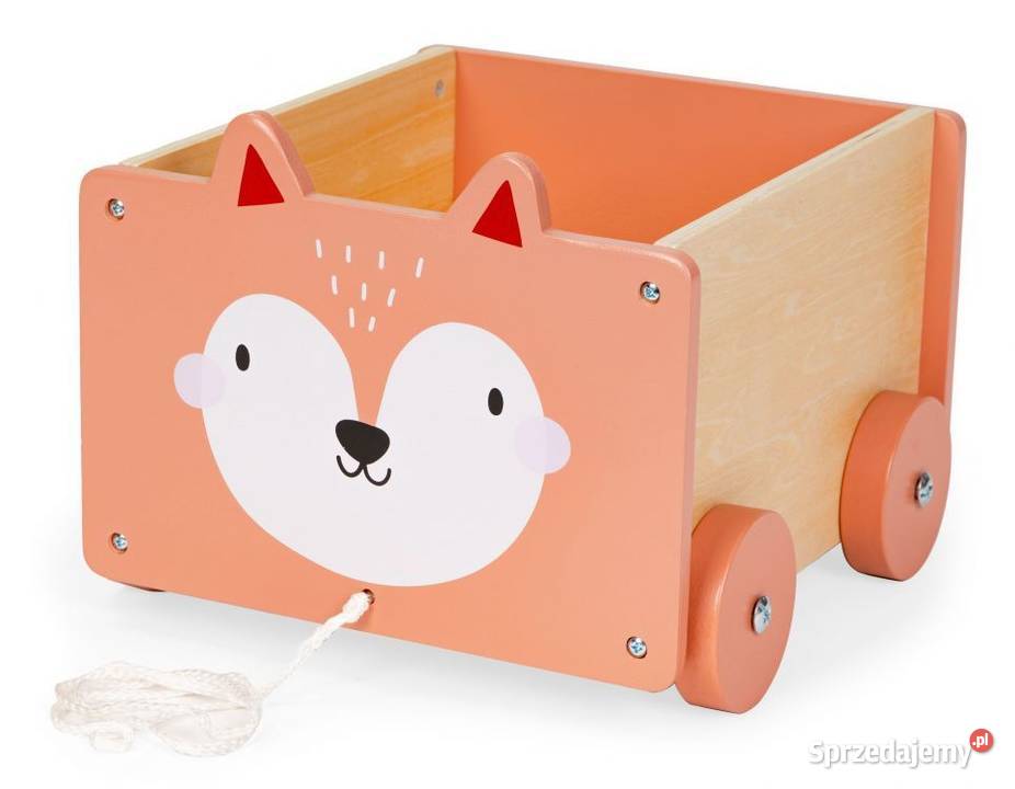 Drewniany wózek na sznurku pojemnik klocki Bielsk Podlaski