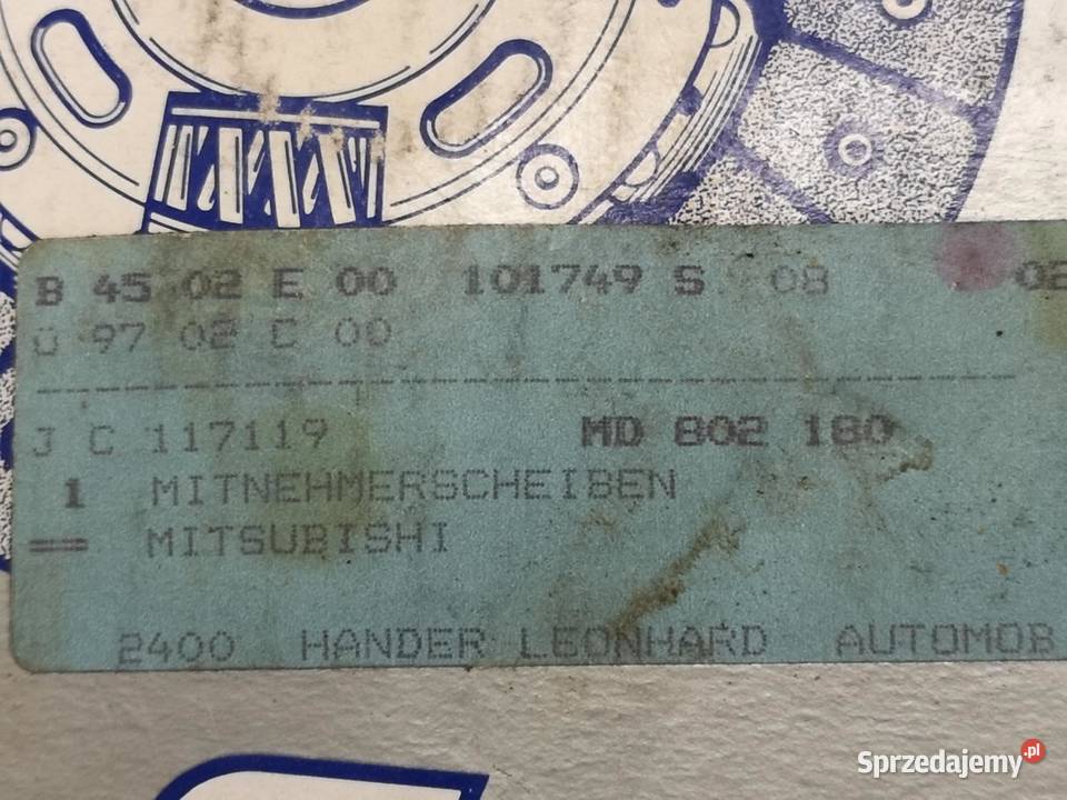 TARCZA SPRZĘGŁA MITSUBISHI L300 III 16 19862004 lubelskie