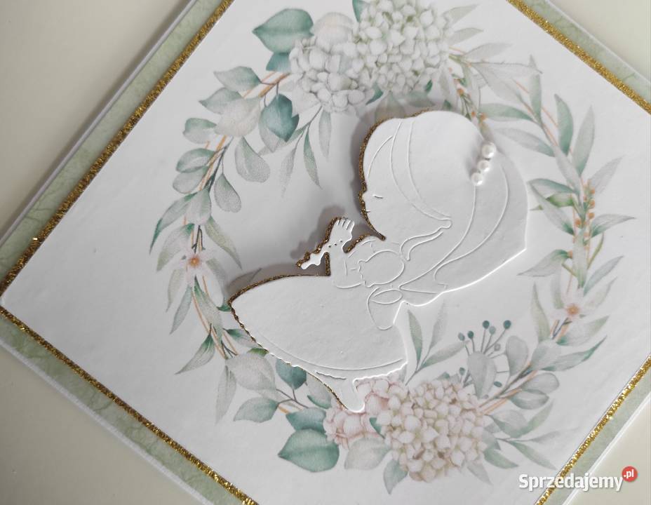 Kartka ręcznie robiona na Komunię Świętą Łódź