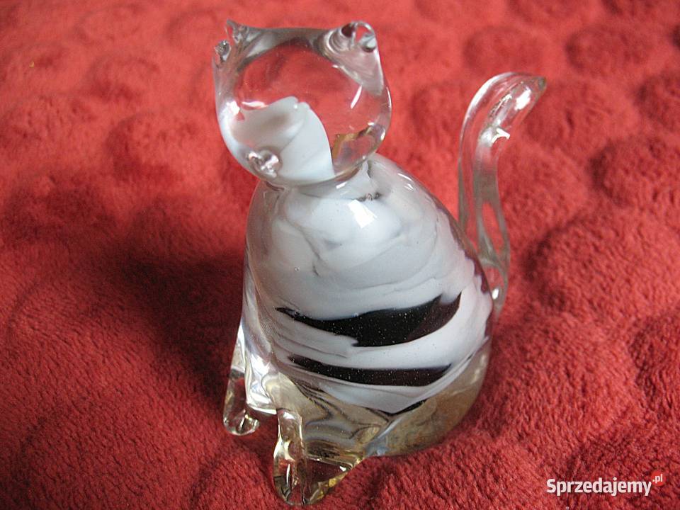 KOT Szklany w stylu Murano 10 x 11 x 5 Figurka z