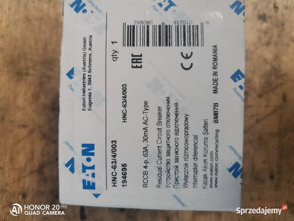 Eaton wyłącznik różnicowoprądowy