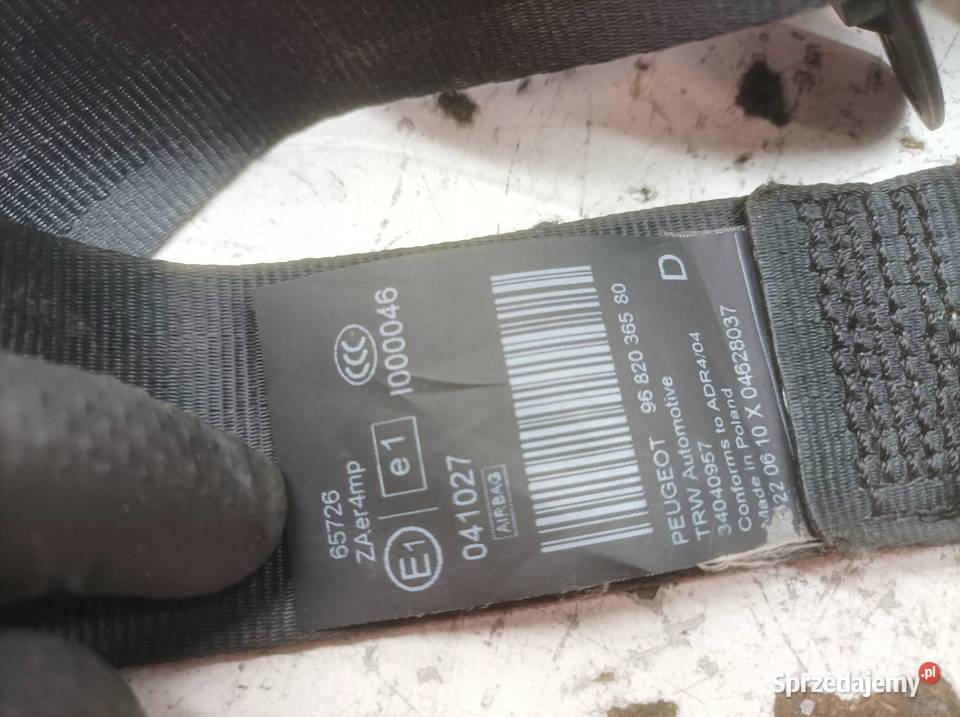 PAS BEZPIECZEŃSTWA PRAWY PRZÓD PASAŻERA NAPINACZ