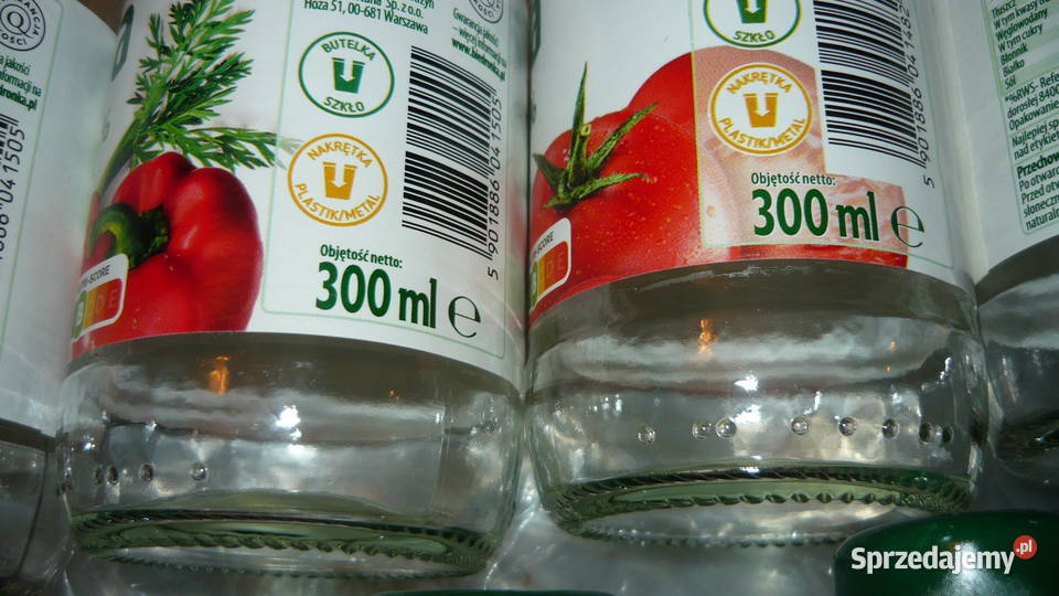 Butelki szklane 03 l 300 ml z nakrętkami sokach