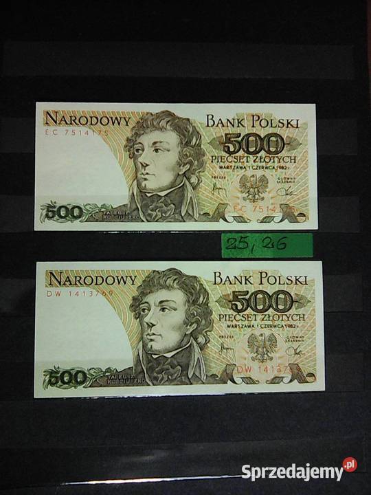 Sprzedam 9 banknotów POLSKICH z lat 19821988 r mazowieckie Staroźreby