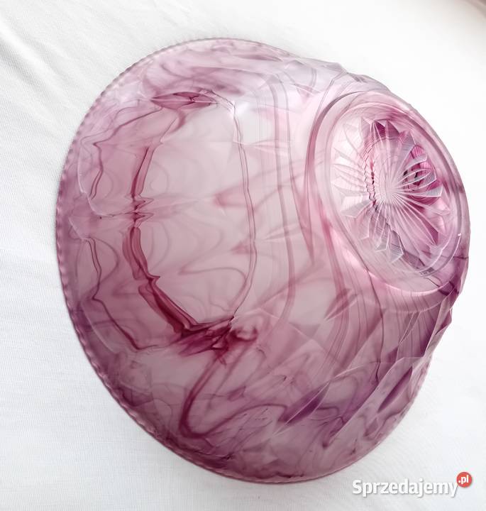 Miska art deco szkło prasowane Cloud Glass I wielkopolskie Koźminek