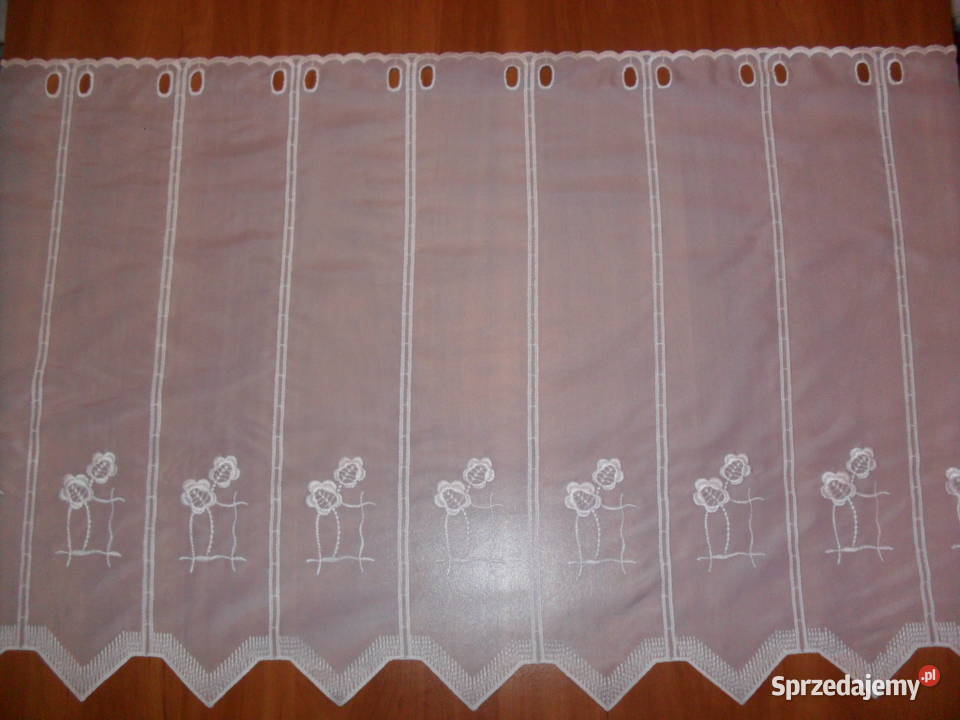 zazdroska krótka firanka 55 biała haft dolnośląskie