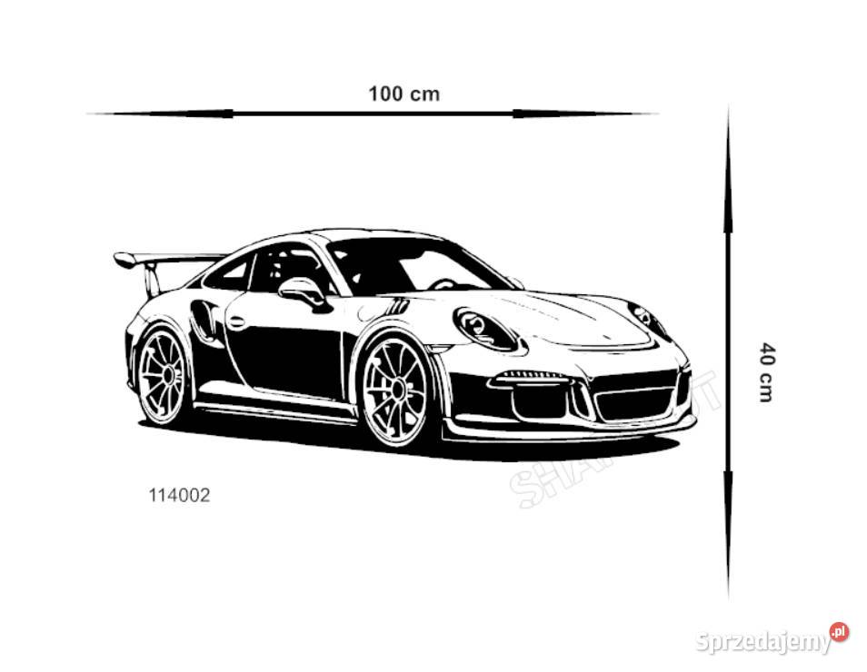 NAKLEJKA NA ŚCIANĘ PORSCHE 100 X 40 NALEPKA BEZ Olsztyn