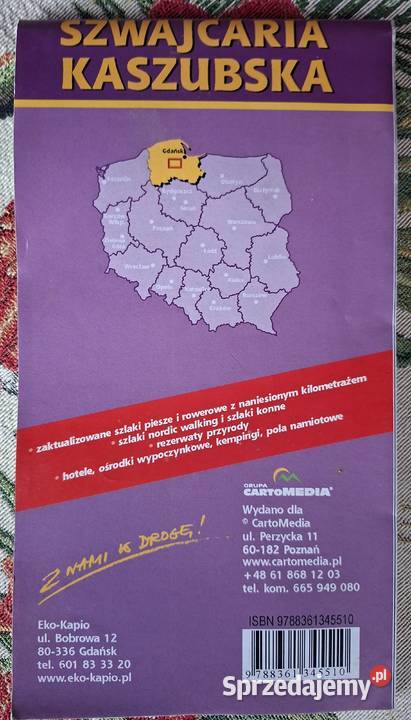 Szwajcaria Kaszubska 130 000 dwustronna mapa Mapy i przewodniki Książki i Podręczniki Kraków