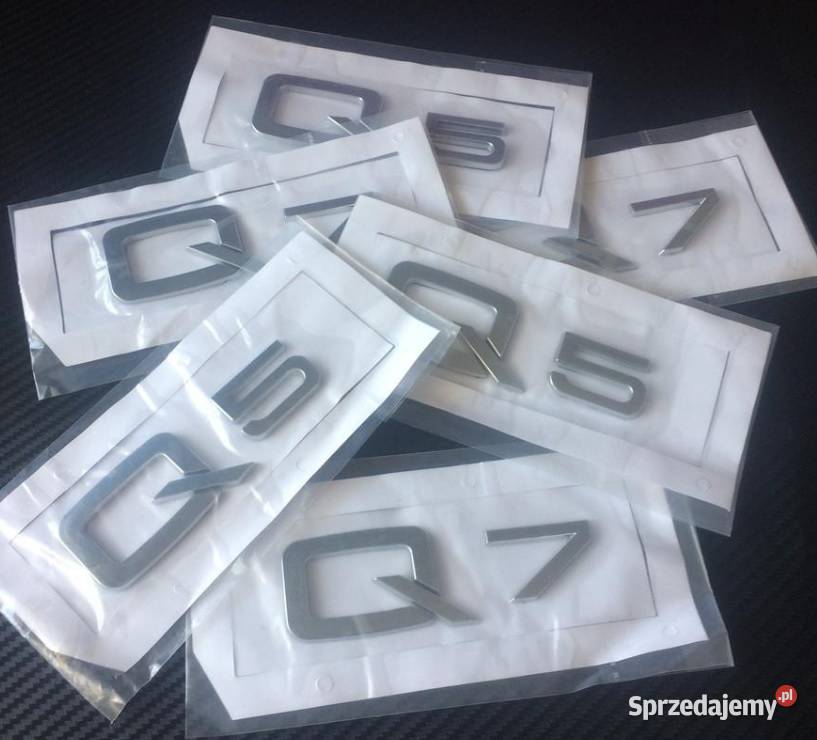 NOWE klejane logo Q3 Q5 Q7 znaczek srebrny chrom Zamość
