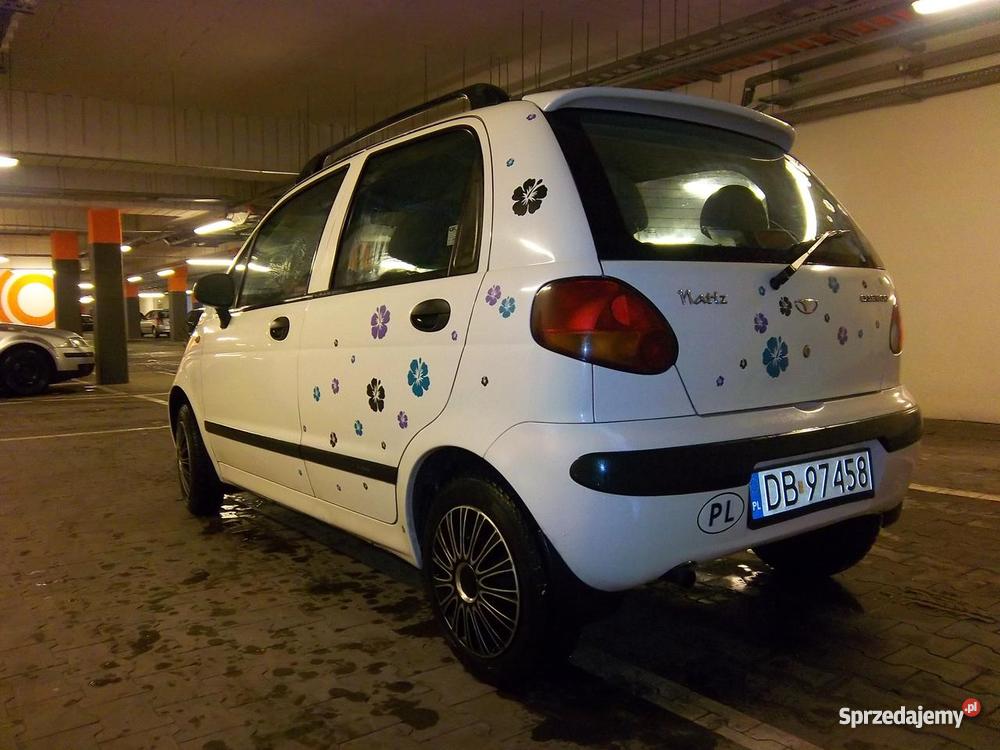 matiz 2001 wspomaganie elszyby bo w kwiatki biały Samochody osobowe sprzedam