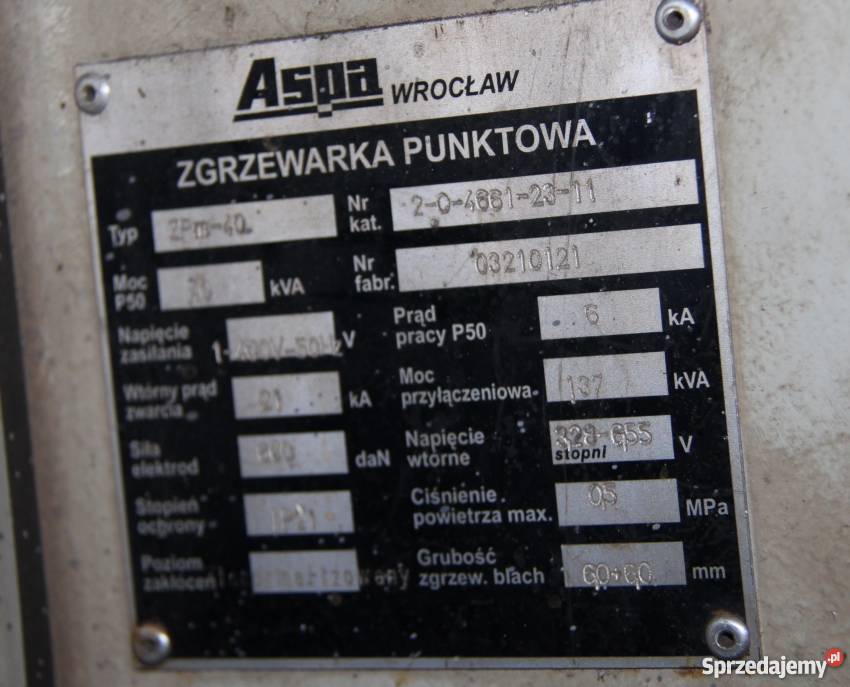 Zgrzewarka do metalu ASPA ZPm40