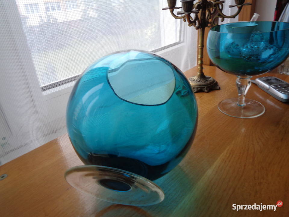 Szkło PRL Lazurowa Kula Antyki, Sztuka, Kolekcje dolnośląskie Lubin sprzedam