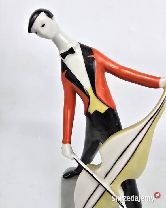 Kontrabasista styl Art Deco Zsolnay Torok Janos Warszawa