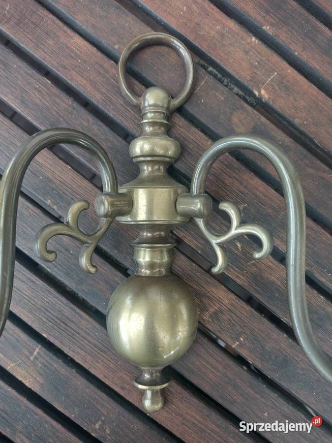 Kinkiet mosiężny podwójny Kraków