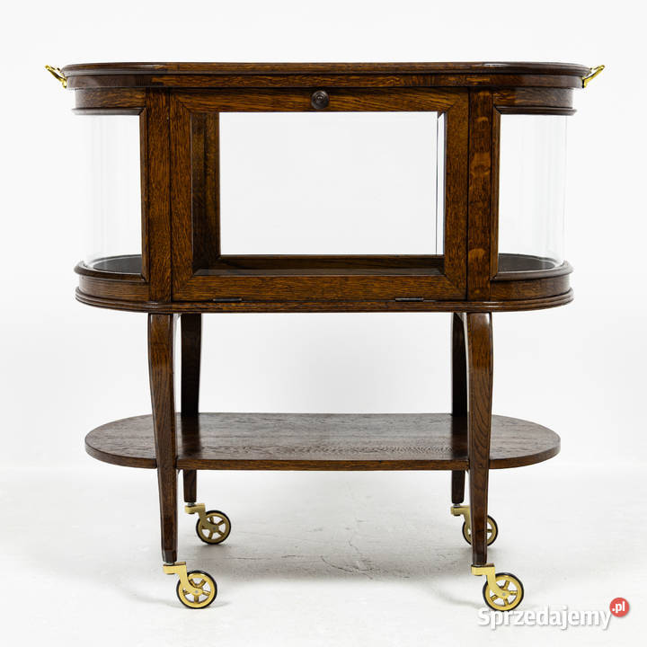 Stylowy Barek Antyk Dębowy Na Kółkach Stary Dąb Swarzędz