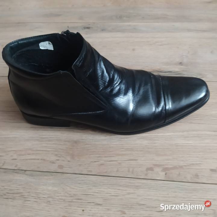 Skórzane buty kostkę Conhpol czarny Gostynin