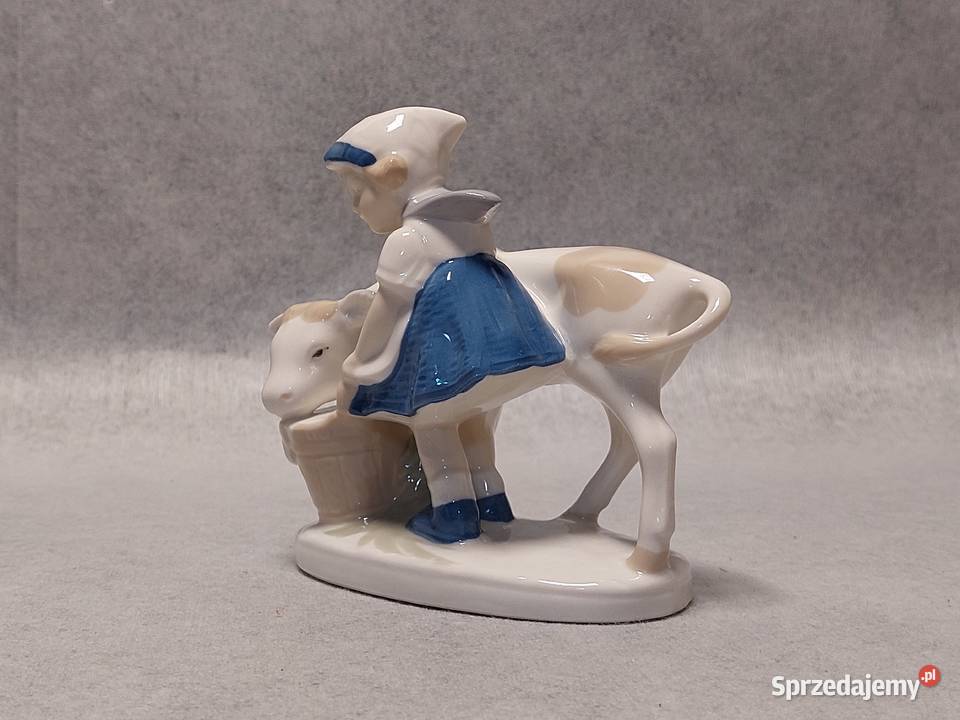 Lippelsdorf Figurka Dziewczynka z krową Turyngia Gdańsk