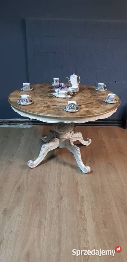 Piękny okrągły stół Shabby Chic Cudny