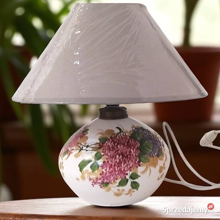 Lampa szkło opalinowe ręcznie malowane Francja Warszawa sprzedam