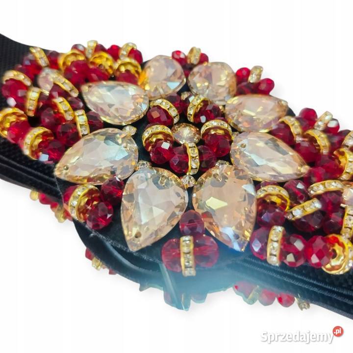 Pasek DamskiGUMA OZDOBNA BIŻUTERIA cekiny Pątnów