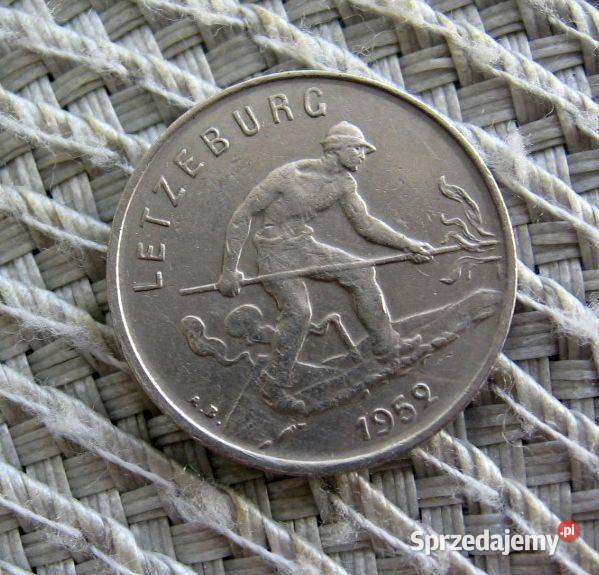 Luksemburg 1 Frank 1952r wielkopolskie Kalisz