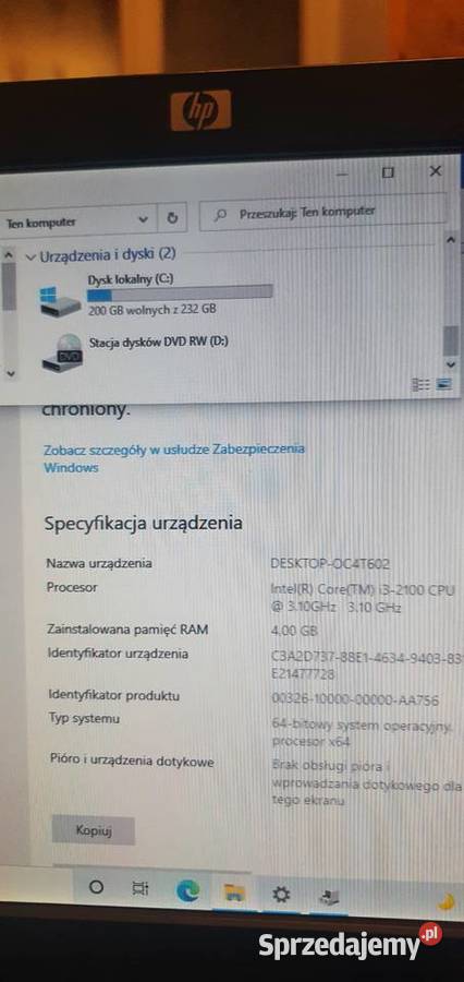 Komputer HP Pro 3500 MT i321004GB250Radeon HD Warszawa