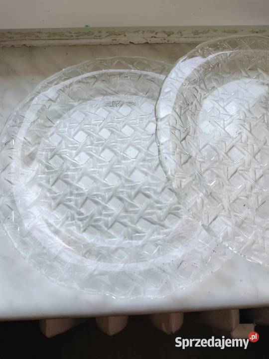 Zestaw 3 talerzy kratka plecionka PRL Porcelana i szkło Choszczno sprzedam