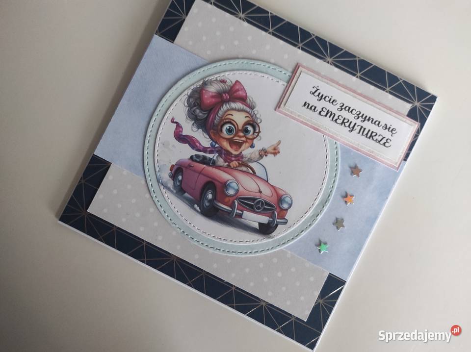 Kartka ręcznie robiona na emeryturę emerytura 3 Łódź