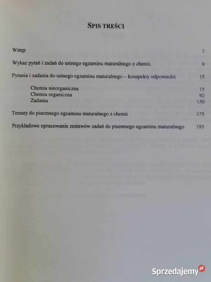 Tematy i zagadnienia maturalne chemia Matura99 Kraków