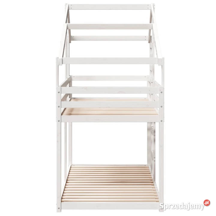Łóżko piętrowe z dachem białe drewno sosnowe 80cm sprzedam