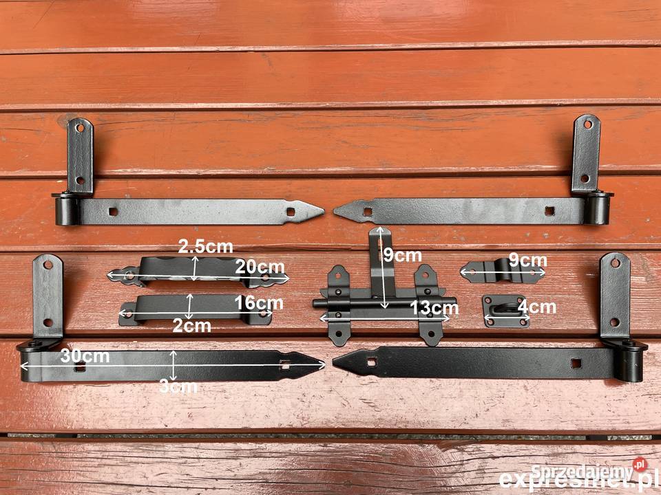 Zestaw 4 zawias pasowy 300mm zasuwka do drzwi Żywiec sprzedam