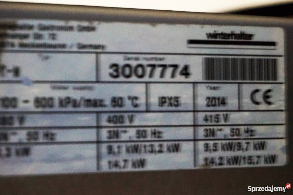 Winterhalter PTM Zmywarka Kapturowa podlaskie