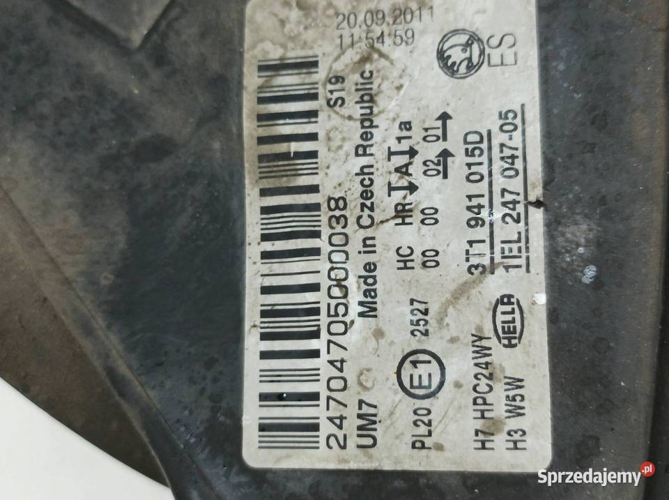 LAMPA PRZÓD LEWA EUROPA 3T1941015D Skoda Superb sprzedam