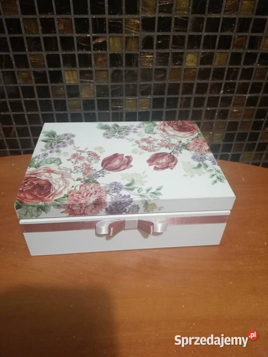 Szkatułka elegancka kwiaty handmade Kędzierzyn-Koźle