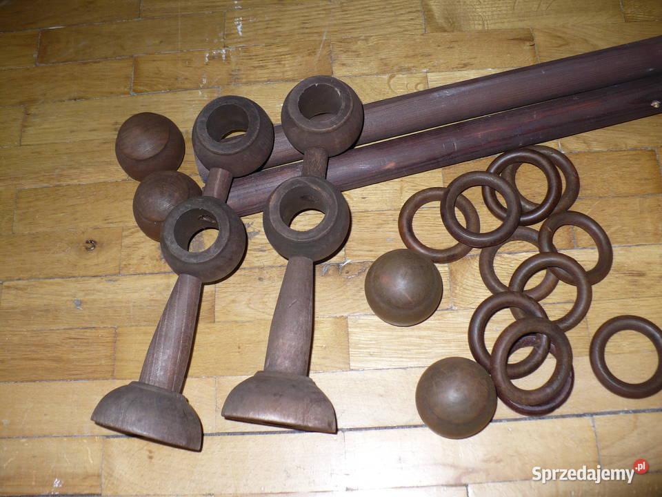 Karnisz brązowy 150 podwójny drewniany wielkopolskie Poznań