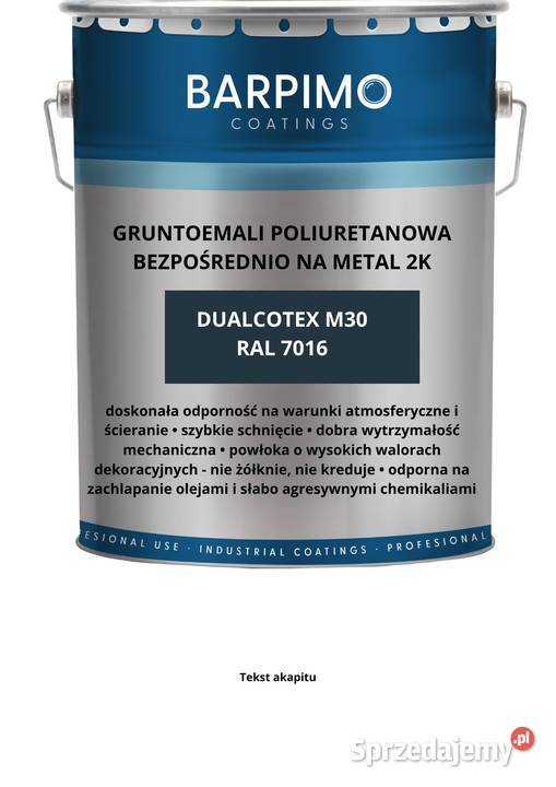 GRUNTOEMALIA POLIURETANOWA RAL 7016 Dom i Ogród Stalowa Wola sprzedam