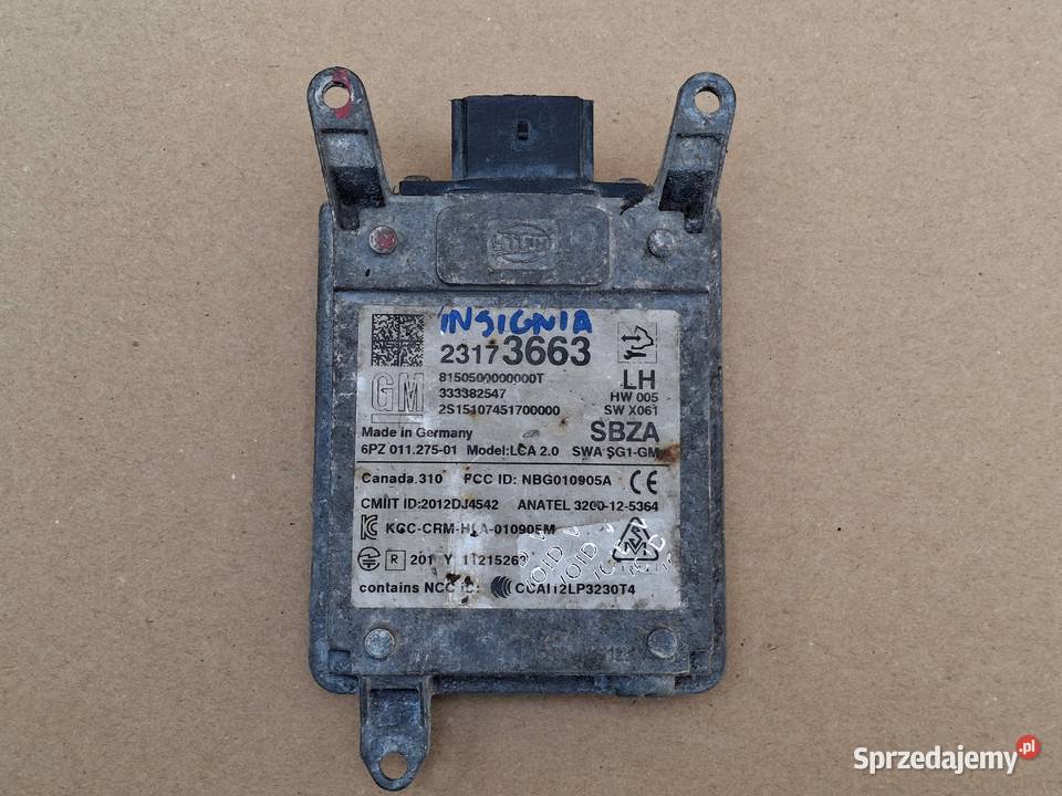 OPEL INSIGNIA MODUŁ RADAR MARTWEGO POLA 23173663 Części samochodowe Bieleń sprzedam
