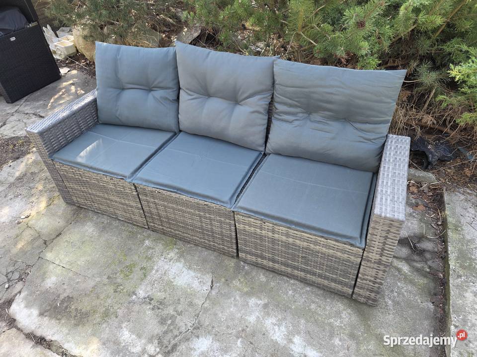 Sofa ogrodowa z poduszkami 3osobowa odcienie Wschowa