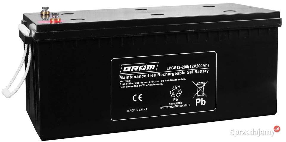 Akumulator żelowy GROM 12V 200Ah LPGS12200