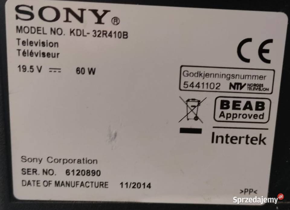 Sony KDL32R410B TV i Video Opole