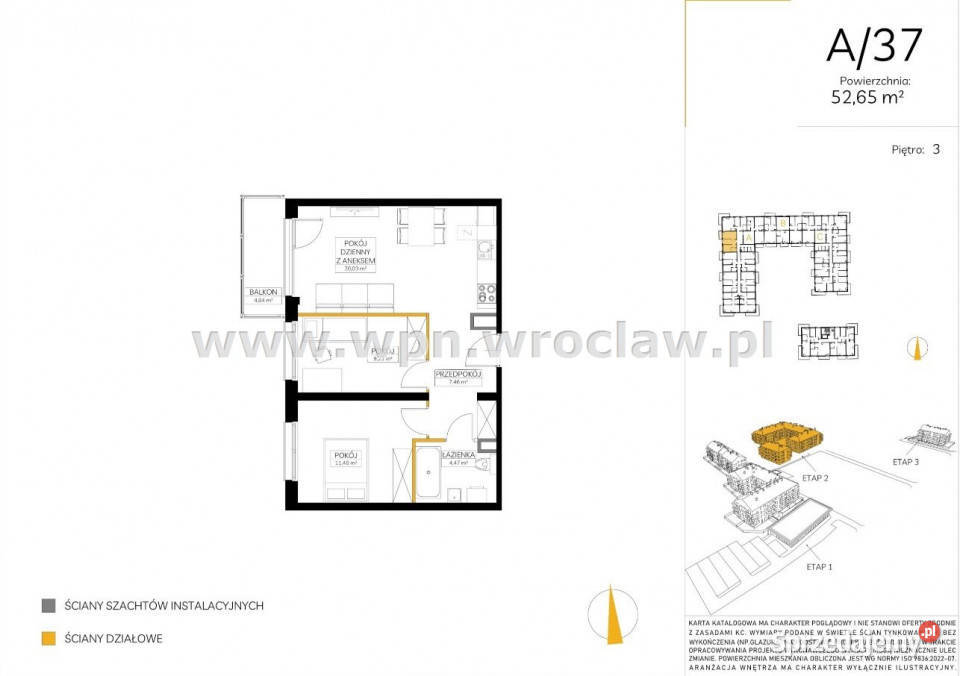 Mieszkanie 5265m2 3 pokojowe Wrocław
