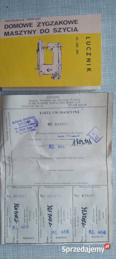 Nowa maszyna do szycia Łucznik Tur 2 typ 466 PRL Koło