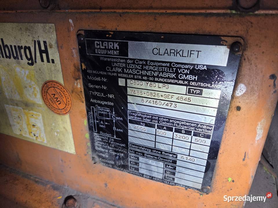 Wózek widłowy CLARK c500 Y80 LPG Kalisz