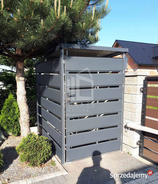 Wiata śmietnikowa spad tył 1x15m antracyt