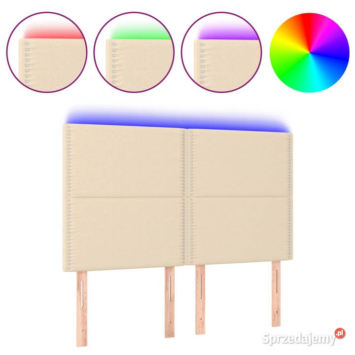 Zagłówek do łóżka z LED kremowy 144x5x118128 Warszawa sprzedam