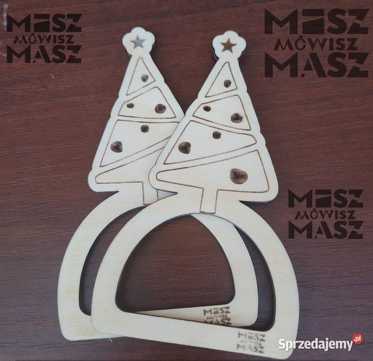 Pierścień drewniany z motywem bożonarodzeniowym wielkopolskie