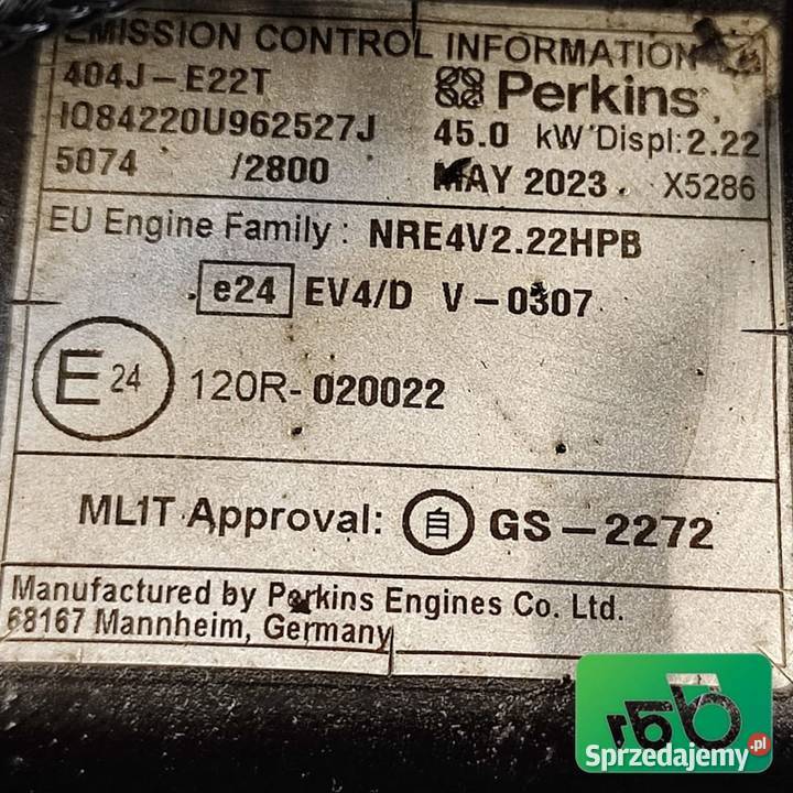 Silnik Perkins 404JE22T MANITOU MH20 Wilkowo