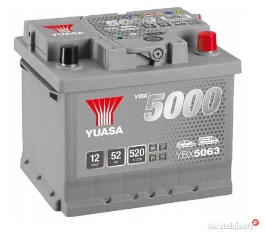 Akumulator Yuasa Silver 12V 52Ah 520A Prawy Plus Wrocław