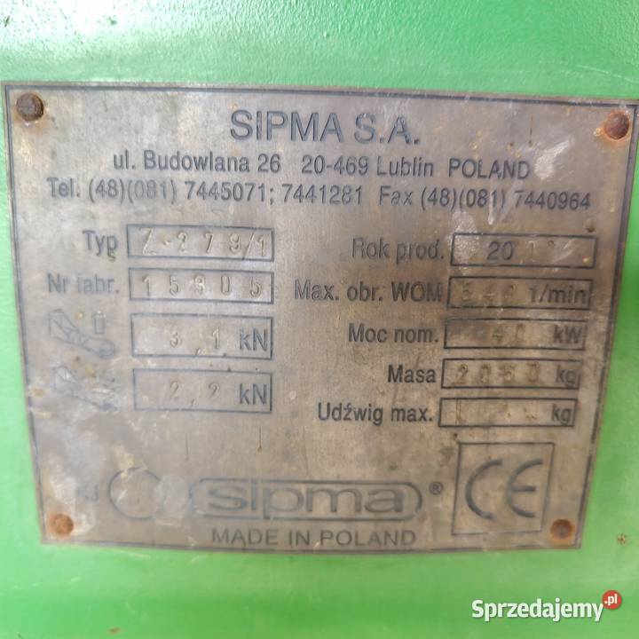 Prasa Rolująca Sipma Farma 22007R SiatkaSznurek Owijanie siatką Rolujące (belujące) Siedlce
